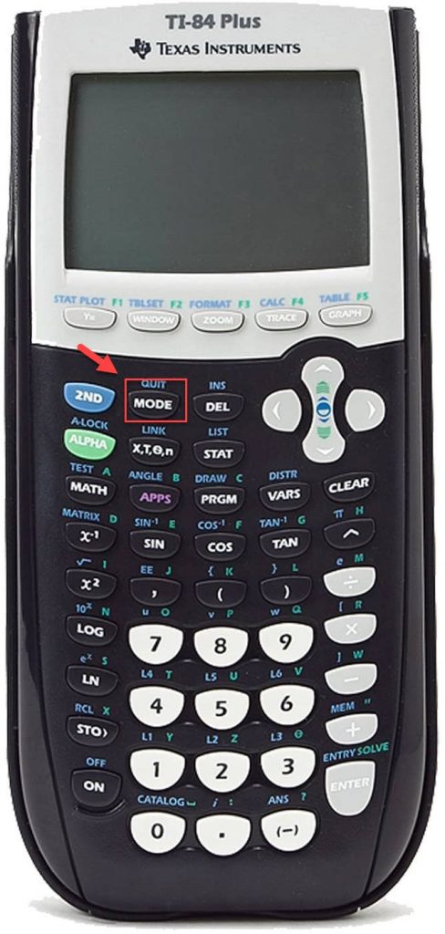 TI 84 calculator mode button